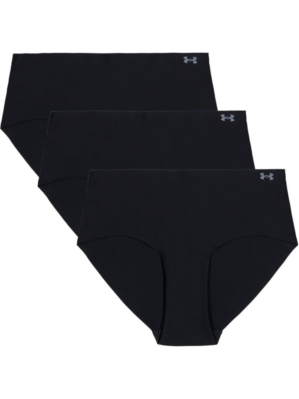 Under Armour Pure Stretch No Show Hipster, Black 3-Pack (X-SMALL)